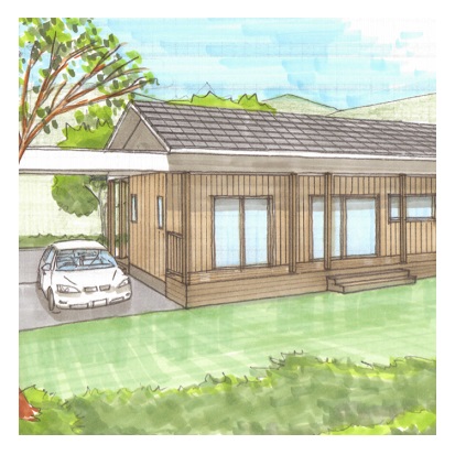 東側の眺望を重視したロフトのある平屋の家