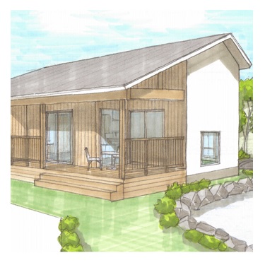 熟年夫婦のための湖畔に建つ家